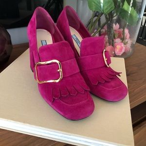Prada Fuchsia Chunky Heel Loafer